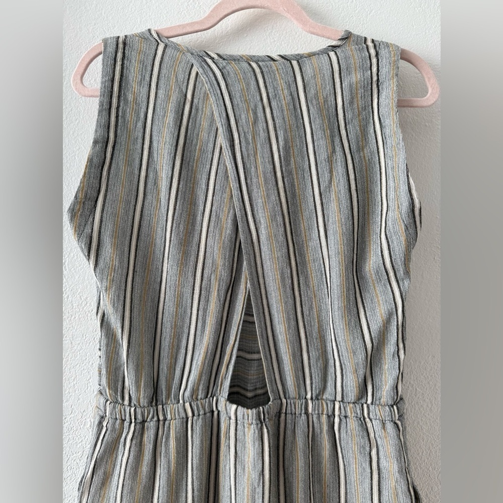 PrAna Ecotropics Dress Gray Stellar Stripe Organic Cotton Size Small Cut Out - Picture 5 of 12